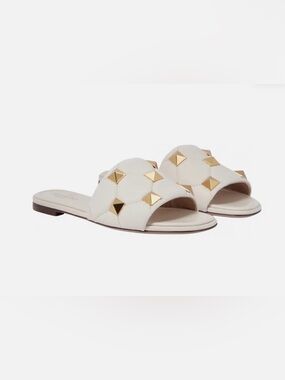 Valentino Garavani Roman Stud Leather Slides